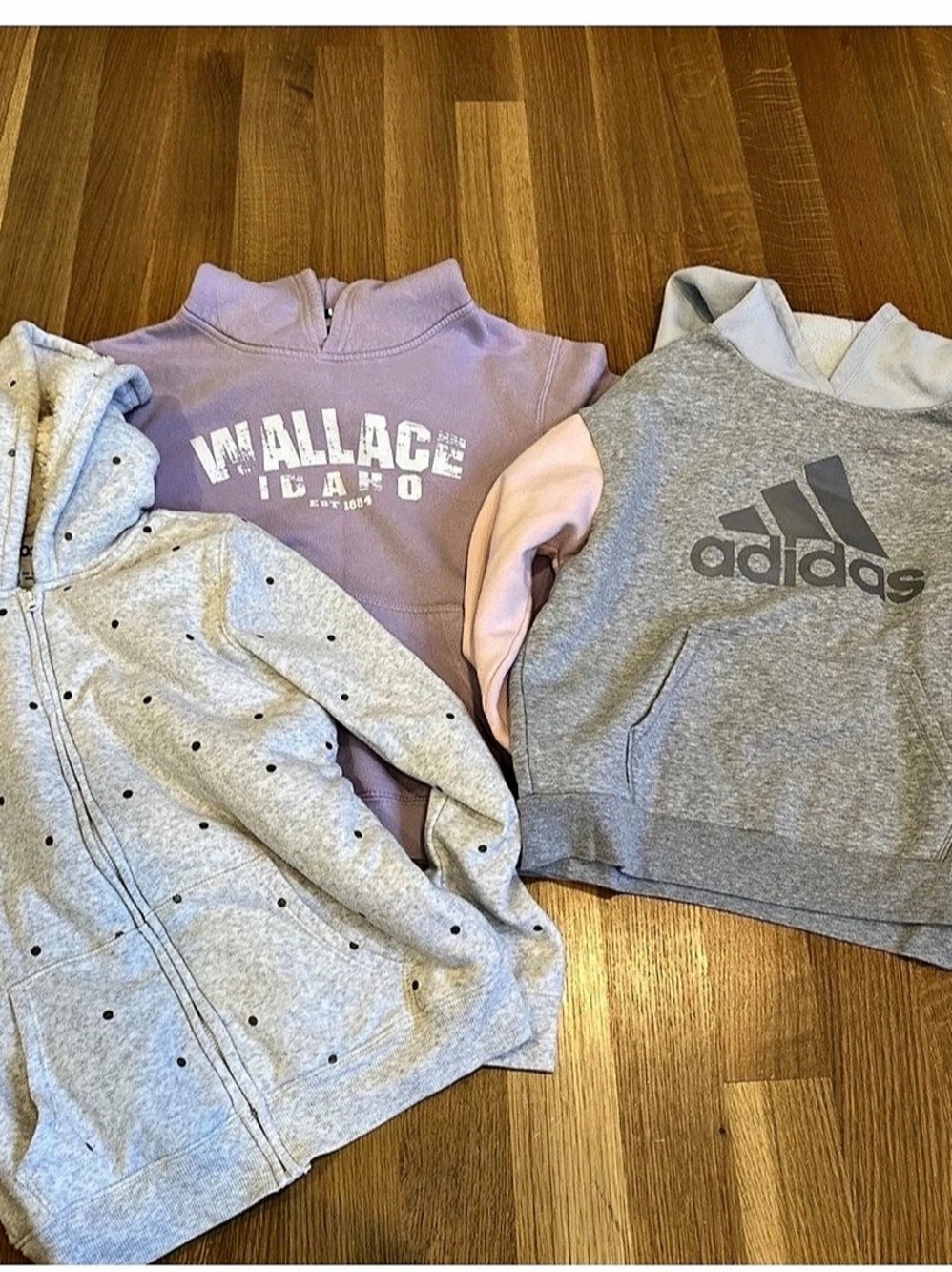 adidas loose fit hoodie Kids Hoodie Lot Gray & Purple Girls 12 14